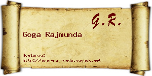 Goga Rajmunda névjegykártya